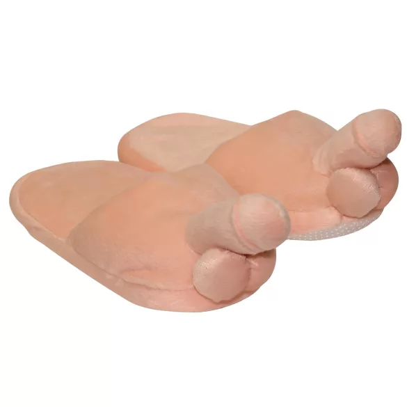 Pluche pantoffel - penisvorm - beige