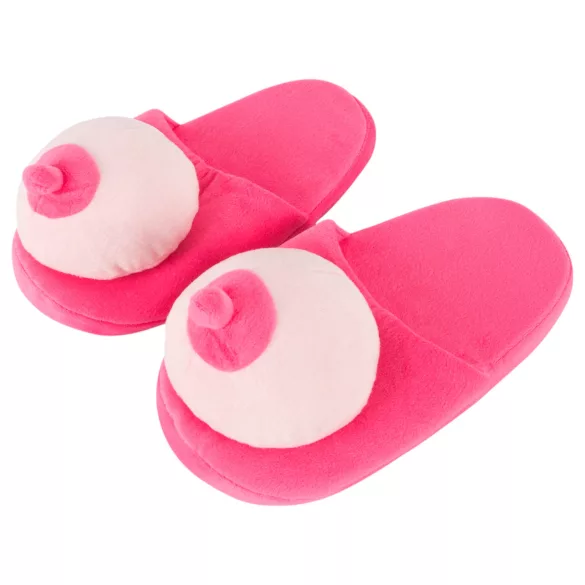 Pluche pantoffels - borstvormig - roze