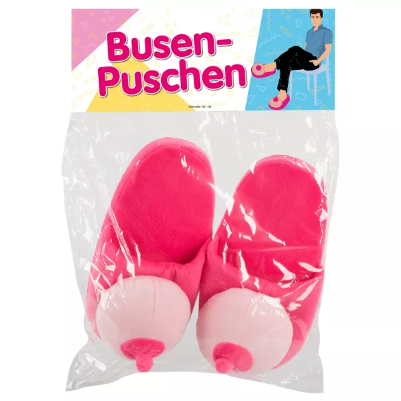 Pluche pantoffels - borstvormig - roze