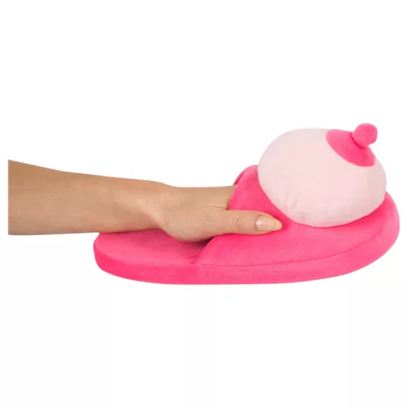 Pluche pantoffels - borstvormig - roze
