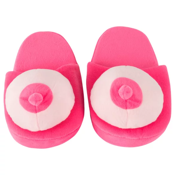 Pluche pantoffels - borstvormig - roze