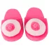 Pluche pantoffels - borstvormig - roze