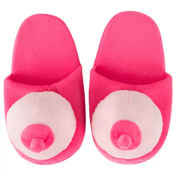 Pluche pantoffels - borstvormig - roze