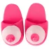 Pluche pantoffels - borstvormig - roze