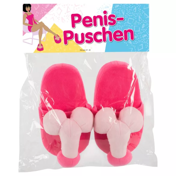 Pluche penis pantoffels - roze