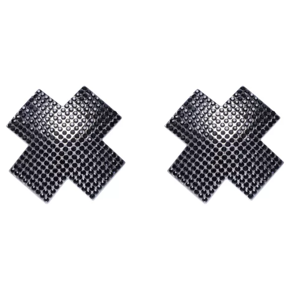 Cottelli - tepelstickers met strass steentjes - zwart