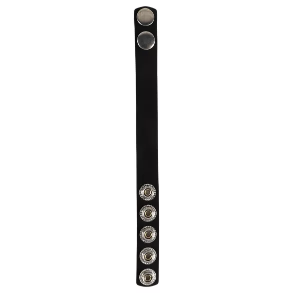 Pulselock Forge - verstelbare siliconen penisring met drukknoopsluiting (zwart) - 228 mm