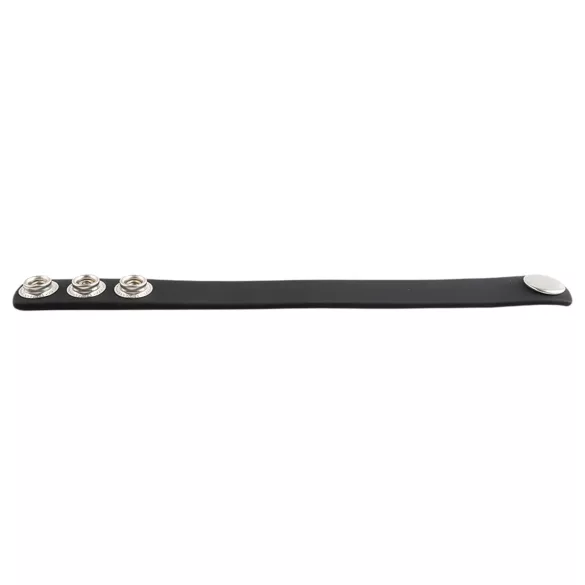 Pulselock Forge - verstelbare siliconen penisring met drukknoop (zwart) - 200 mm