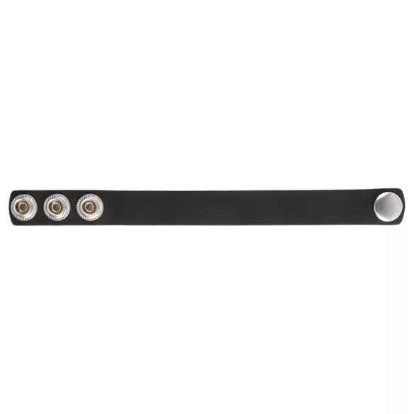 Pulselock Forge - verstelbare siliconen penisring met drukknoop (zwart) - 200 mm