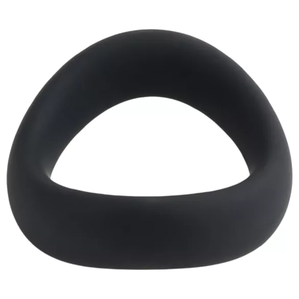 Pulselock Cocktura - gedraaide siliconen penisring (zwart) - 45 mm
