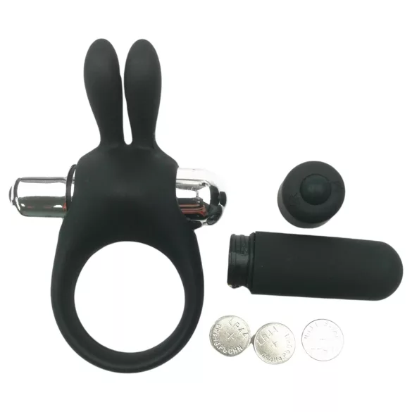 Pulselock Vantr - vibrerende konijnen-penisring (zwart) - 30 mm