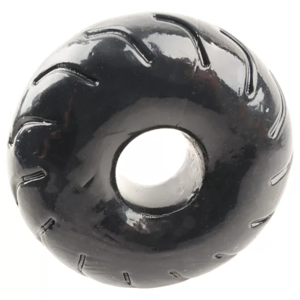 Pulselock Forge - penisring van TPE met wielpatroon (zwart) - 19 mm