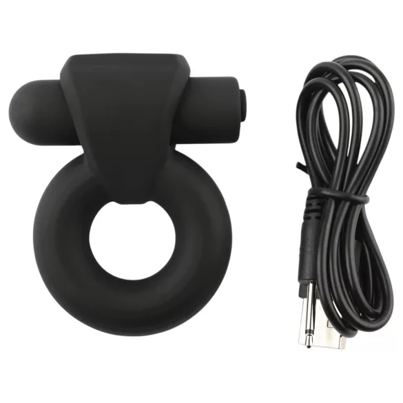 Pulselock Vantr - oplaadbare vibrerende penis- en teeltring (zwart) - 25 mm