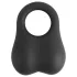Pulselock Taur - siliconen penis- en balringen met glazen kralen (zwart)