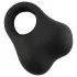 Pulselock Taur - siliconen penis- en balringen met glazen kralen (zwart)