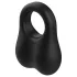 Pulselock Taur - siliconen penis- en balringen met glazen kralen (zwart)