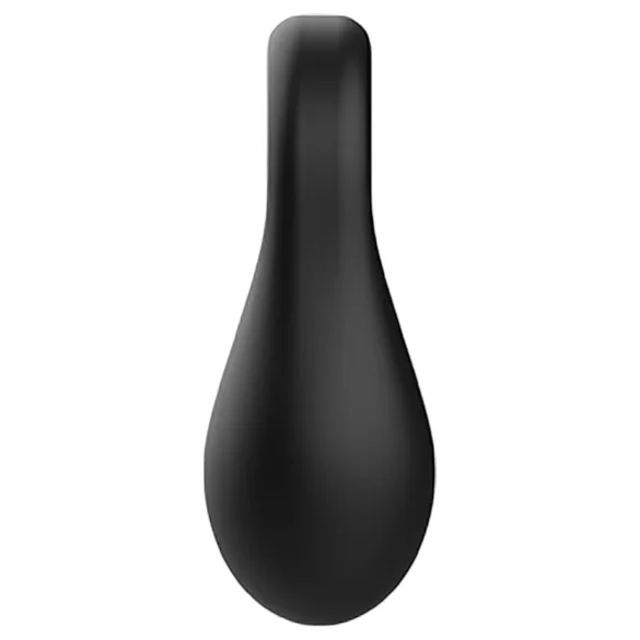 Pulselock Taur - siliconen penis- en balringen met glazen kralen (zwart)