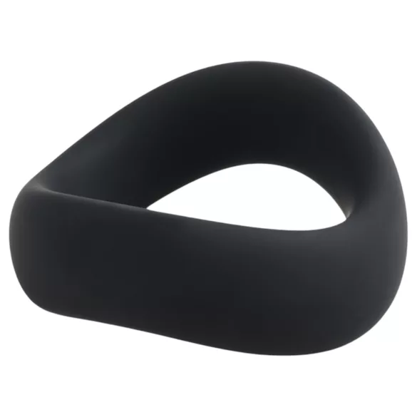 Pulselock Cocktura - gedraaide siliconen penisring (zwart) - 50 mm