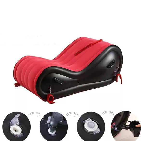 Magic Pillow - Opblaasbaar BDSM seksspeelmeubel - met boeien - groot rood