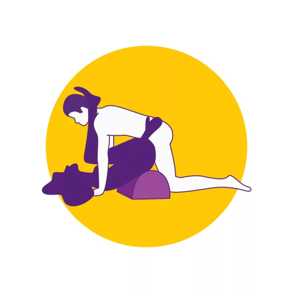 Desirel Magic Pillow - Opblaasbaar sekssieraad / seksspeelkussen met dildo-houder (paars)