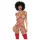 Mapalé - 3-delig beha set met uitsnijdingen (rood-naturel) - (S/M)
