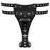 ZADO - Lederen harness met 2 interne dildo's (zwart) - L/XL