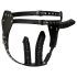 ZADO - Lederen harness met 2 interne dildo's (zwart) - L/XL