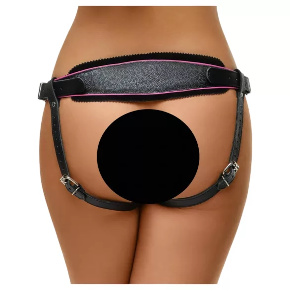 ZADO - leren broekje voor opzetdildo voor BDSM (zwart, S-L)