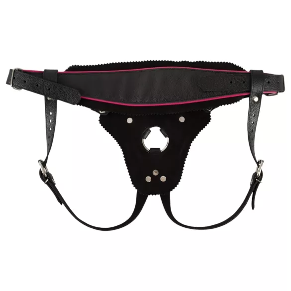 ZADO - leren broekje voor opzetdildo voor BDSM (zwart, S-L)
