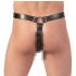 ZADO - Leren string met dildo en 3 penisringen - L/XL