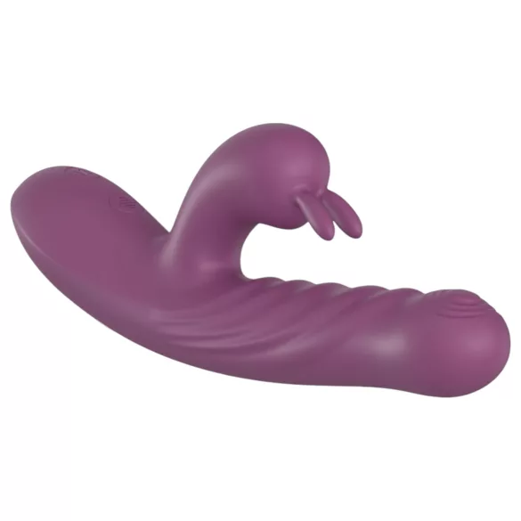 Funny Me Rabbit Bunny - oplaadbare, stotende vibrator met clitorisstimulator (paars)