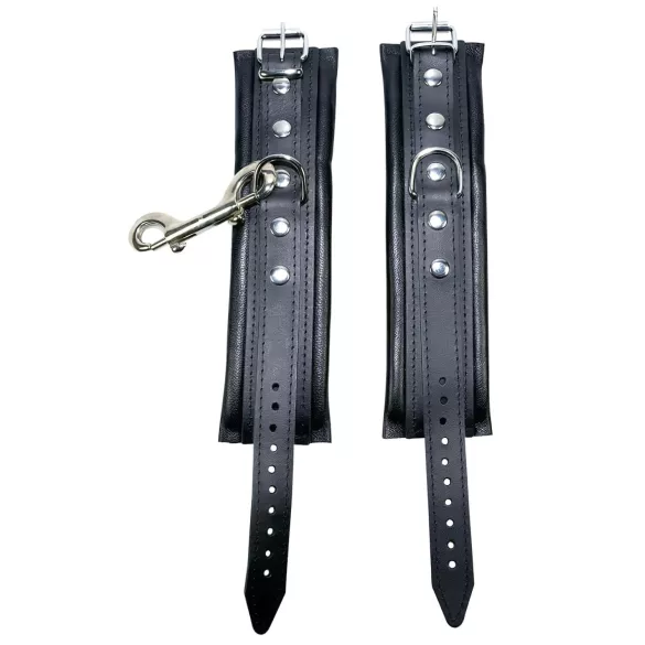 ZADO - leren polsboeien met karabijnhaak - zwart