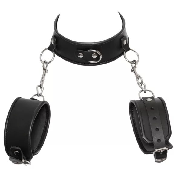 ZADO - leren halsband met boeien - zwart