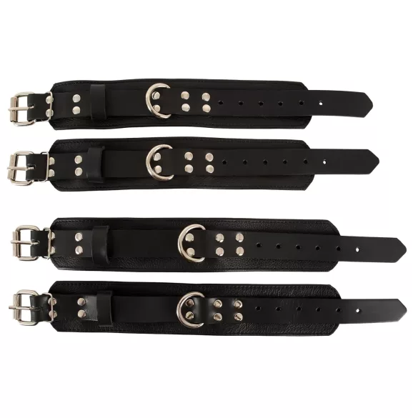 ZADO - bondage set voor aan bed - leer - zwart