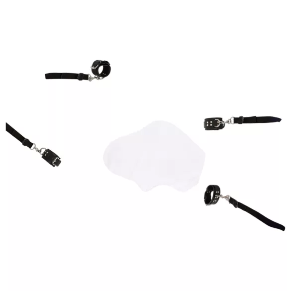 ZADO - bondage set voor aan bed - leer - zwart