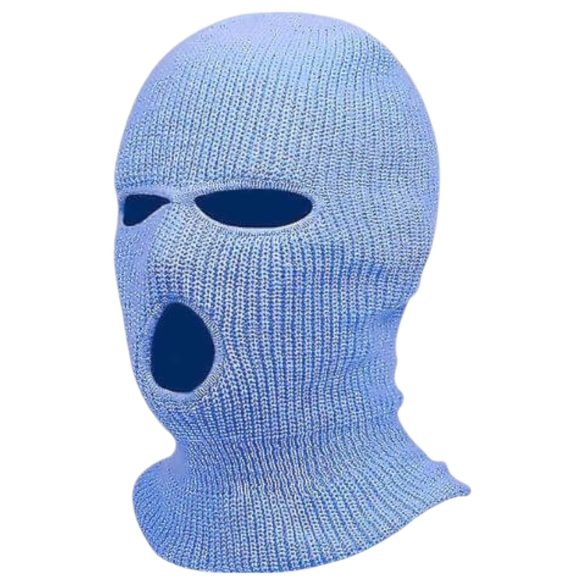 Balaclava - gebreide zuigmasker met 3 openingen (blauw)