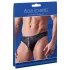 Svenjoyment - heren string - glanzend met strass en rits - zwart