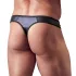Svenjoyment - heren string - glanzend met strass en rits - zwart