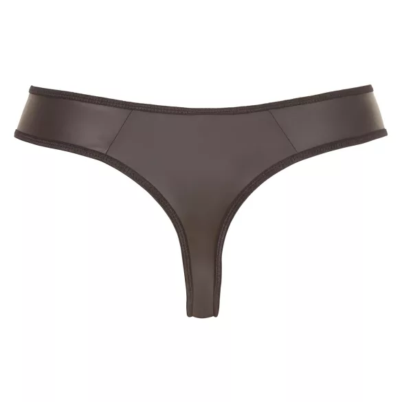 Svenjoyment - heren string - glanzend met strass en rits - zwart