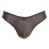 Svenjoyment - Glanzende Heren String met Strass en Rits (Zwart) - XL