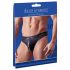 Svenjoyment - Glanzende Heren String met Strass en Rits (Zwart) - 2XL