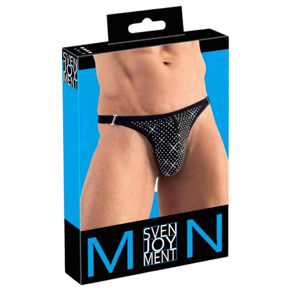 Svenjoyment - herenstring met strasssteentjes (zwart) - L