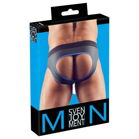 Svenjoyment - Open jock slip (zwart-blauw)