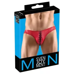 Svenjoyment - heren slip met veters - zwart rood - M