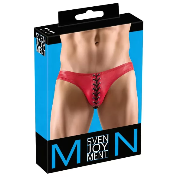 Svenjoyment - heren slip met veters - zwart rood - M