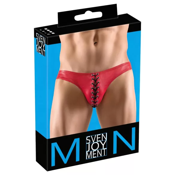 Svenjoyment - heren slip met veters - zwart rood - M