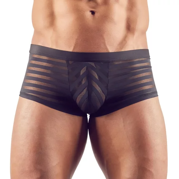 Mannenboxer - transparant - gestreept - zwart - XL