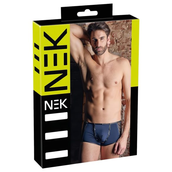 NEK - zwarte boxershort met veters en netstof inzet (blauw)