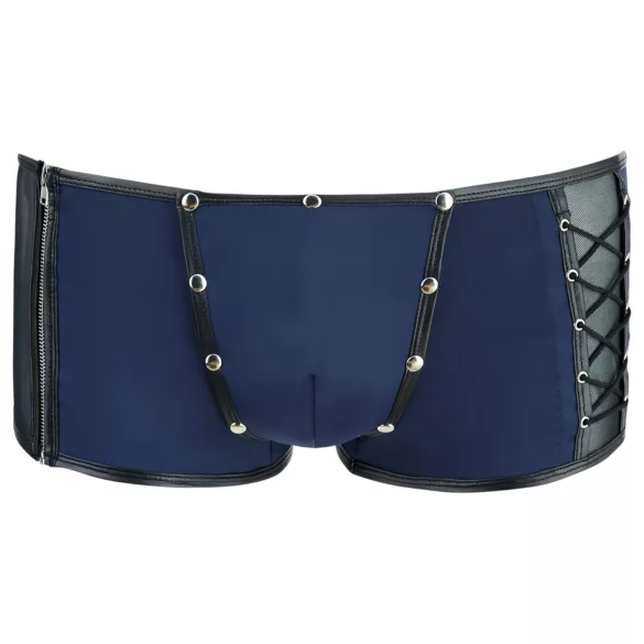 NEK - herenboxer - vetersluiting en netinzet - zwart/blauw