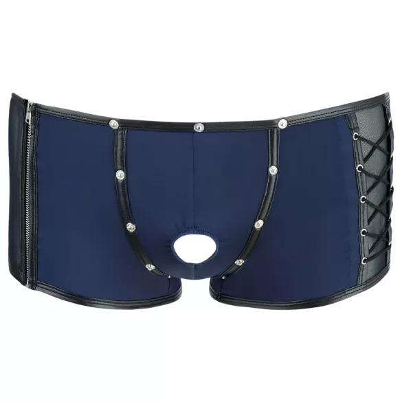 NEK - herenboxer - vetersluiting en netinzet - zwart/blauw